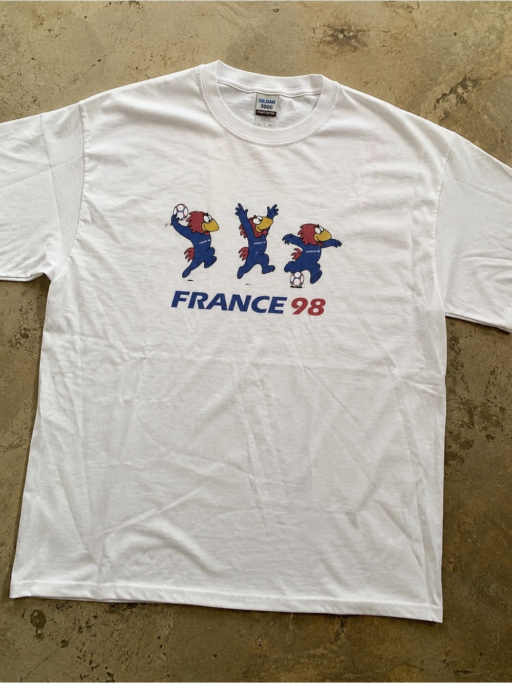 Gildan White France 98 World Cup Mascot T-Shirt